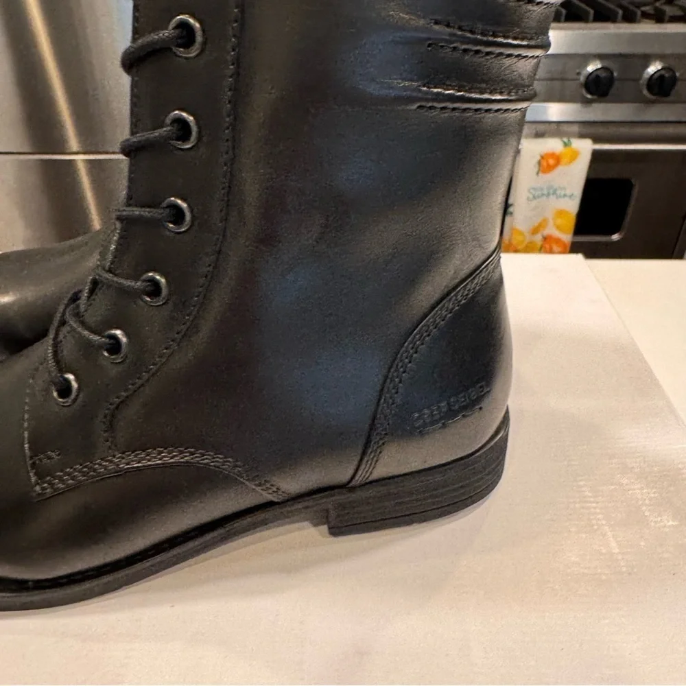 NEW Josef Seibel Simona 01 Women’s Black Leather Lace Up Boots Sz US 6-6.5 EU 37
